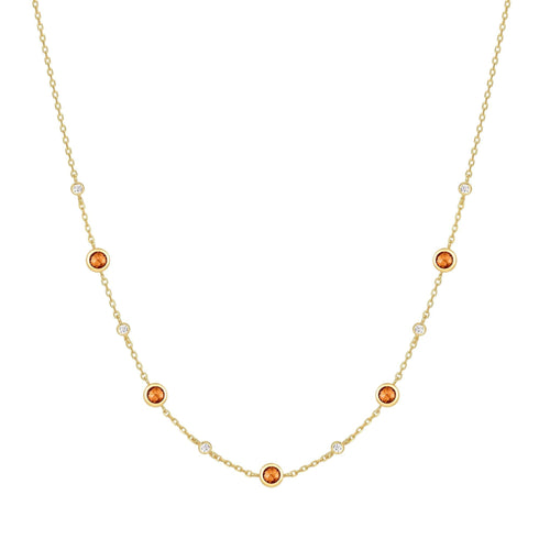 Gold Nano Gem Station Necklace